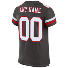 Load image into Gallery viewer, Custom Pewter White-Red Mesh Authentic Football Jersey