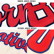 Load image into Gallery viewer, Custom Cream Red-Royal Baseball Jersey