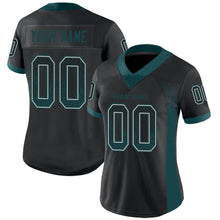 Load image into Gallery viewer, Custom Black Midnight Green-Gray Drift Fashion Football Jersey