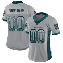 Load image into Gallery viewer, Custom Light Gray Midnight Green-Black Drift Fashion Football Jersey