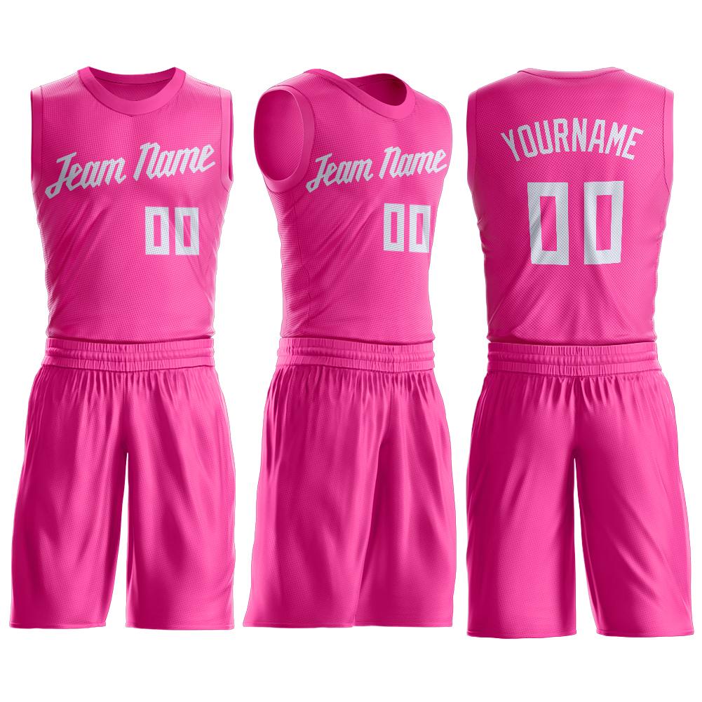 Superstar - Custom Sublimated Basketball Uniform Set Pink-XTeamwear