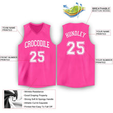 Load image into Gallery viewer, Custom Pink White V-Neck Basketball Jersey - Fcustom