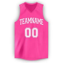 Load image into Gallery viewer, Custom Pink White V-Neck Basketball Jersey - Fcustom