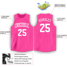 Load image into Gallery viewer, Custom Pink White Round Neck Basketball Jersey - Fcustom