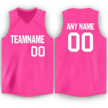Load image into Gallery viewer, Custom Pink White V-Neck Basketball Jersey - Fcustom
