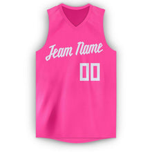 Load image into Gallery viewer, Custom Pink White V-Neck Basketball Jersey - Fcustom