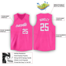 Load image into Gallery viewer, Custom Pink White V-Neck Basketball Jersey - Fcustom