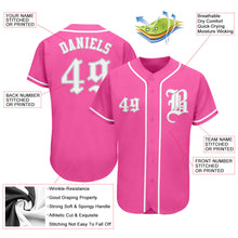 Load image into Gallery viewer, Custom Pink White-Gray Authentic Baseball Jersey