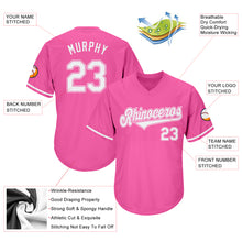 Load image into Gallery viewer, Custom Pink White-Pink Authentic Throwback Rib-Knit Baseball Jersey Shirt