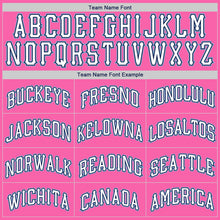 Load image into Gallery viewer, Custom Pink White-Light Blue Authentic American Flag Fashion Baseball Jersey