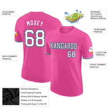 Load image into Gallery viewer, Custom Pink White-Light Blue Performance T-Shirt