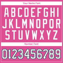 Load image into Gallery viewer, Custom Pink White-Light Blue Performance T-Shirt