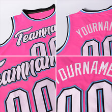 Load image into Gallery viewer, Custom Pink White-Black Authentic Throwback Basketball Jersey