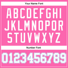 Load image into Gallery viewer, Custom Pink White-Light Blue Authentic Throwback Basketball Jersey