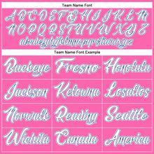 Load image into Gallery viewer, Custom Pink White-Royal Authentic Throwback Basketball Jersey