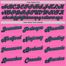 Load image into Gallery viewer, Custom Pink Black-Light Blue Authentic Throwback Basketball Jersey