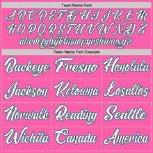 Load image into Gallery viewer, Custom Pink White-Light Blue Authentic Throwback Basketball Jersey