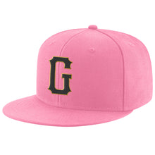 Load image into Gallery viewer, Custom Pink Black-Old Gold Stitched Adjustable Snapback Hat