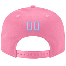 Load image into Gallery viewer, Custom Pink Light Blue-White Stitched Adjustable Snapback Hat