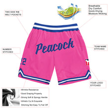 Load image into Gallery viewer, Custom Pink Royal-White Authentic Throwback Basketball Shorts