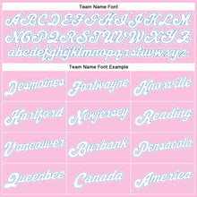 Load image into Gallery viewer, Custom Light Pink White-Light Blue Authentic Throwback Basketball Jersey