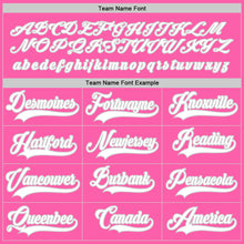 Load image into Gallery viewer, Custom Pink White-Gray Hockey Jersey