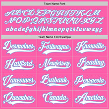 Load image into Gallery viewer, Custom Pink White-Light Blue Hockey Jersey