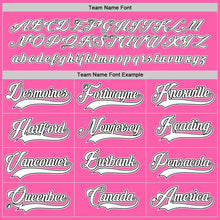 Load image into Gallery viewer, Custom Pink White-Black Hockey Jersey