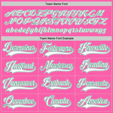 Load image into Gallery viewer, Custom Pink White-Kelly Green Hockey Jersey