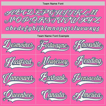 Load image into Gallery viewer, Custom Pink White-Light Blue Hockey Jersey