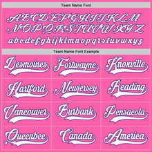 Load image into Gallery viewer, Custom Pink White-Purple Hockey Jersey