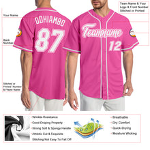 Load image into Gallery viewer, Custom Pink White Authentic Baseball Jersey