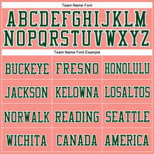 Load image into Gallery viewer, Custom Pink Green-White Stitched Cuffed Knit Hat