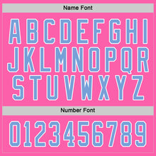 Load image into Gallery viewer, Custom Pink Light Blue-White Hockey Jersey