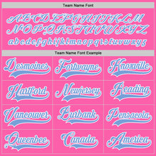 Load image into Gallery viewer, Custom Pink Light Blue-White Hockey Jersey