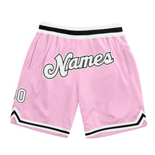 Load image into Gallery viewer, Custom Light Pink White-Black Authentic Throwback Basketball Shorts