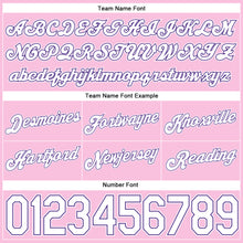 Load image into Gallery viewer, Custom Light Pink White-Purple Authentic Throwback Basketball Shorts