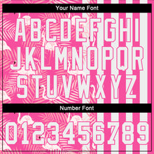 Load image into Gallery viewer, Custom Pink White 3D Pattern Design Tropical Palm Leaves And Famingo Authentic Baseball Jersey