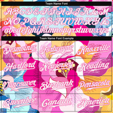 Load image into Gallery viewer, Custom Pink White-Pink 3D Pattern Design Flowers Authentic Baseball Jersey