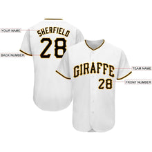 Load image into Gallery viewer, Custom White Black-Gold Baseball Jersey