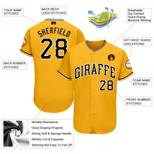 Load image into Gallery viewer, Custom Gold Black-White Baseball Jersey