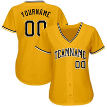 Load image into Gallery viewer, Custom Gold Black-White Baseball Jersey