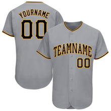 Load image into Gallery viewer, Custom Gray Black-Gold Baseball Jersey