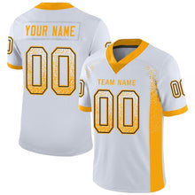 Load image into Gallery viewer, Custom White Gold-Black Drift Fashion Football Jersey