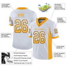 Load image into Gallery viewer, Custom White Gold-Black Drift Fashion Football Jersey