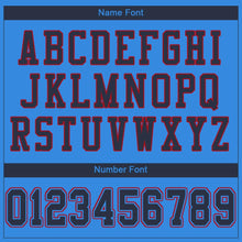 Load image into Gallery viewer, Custom Powder Blue Navy-Red Mesh Authentic Football Jersey - Fcustom