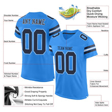 Load image into Gallery viewer, Custom Powder Blue Navy-White Mesh Authentic Football Jersey - Fcustom