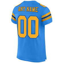 Load image into Gallery viewer, Custom Powder Blue Gold-Navy Mesh Authentic Football Jersey - Fcustom