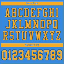 Load image into Gallery viewer, Custom Powder Blue Gold-Navy Mesh Authentic Football Jersey - Fcustom