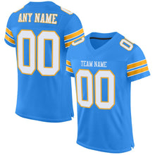 Load image into Gallery viewer, Custom Powder Blue White-Gold Mesh Authentic Football Jersey - Fcustom